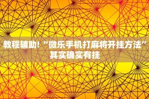 教程辅助!“微乐手机打麻将开挂方法”其实确实有挂