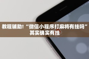 教程辅助!“微信小程序打麻将有挂吗”其实确实有挂