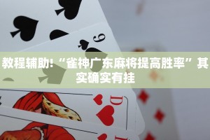 教程辅助!“雀神广东麻将提高胜率”其实确实有挂