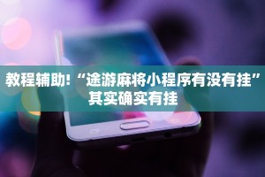 教程辅助!“途游麻将小程序有没有挂”其实确实有挂
