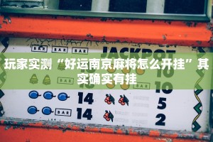 教程辅助!“福星游戏有挂吗”其实确实有挂