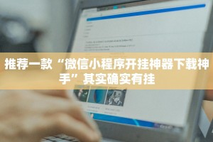 推荐一款“微信小程序开挂神器下载神手”其实确实有挂