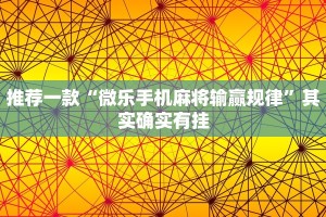 教程辅助!“微乐麻将小程序有没有挂”其实确实有挂