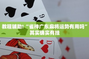 教程辅助!“雀神广东麻将运势有用吗”其实确实有挂