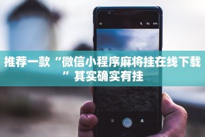 推荐一款“微信小程序麻将挂在线下载”其实确实有挂