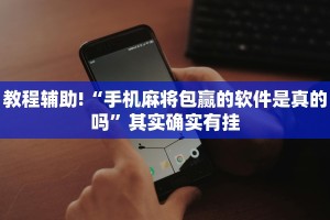 教程辅助!“手机麻将包赢的软件是真的吗”其实确实有挂
