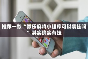 推荐一款“微乐麻将小程序可以装挂吗”其实确实有挂