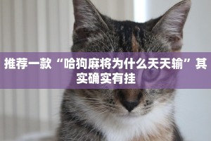 推荐一款“哈狗麻将为什么天天输”其实确实有挂