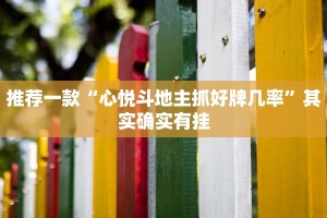 推荐一款“心悦斗地主抓好牌几率”其实确实有挂
