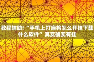 教程辅助!“手机上打麻将怎么开挂下载什么软件”其实确实有挂