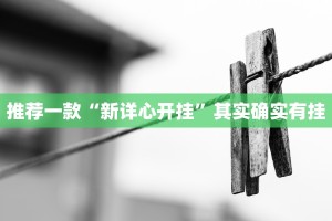 推荐一款“新详心开挂”其实确实有挂