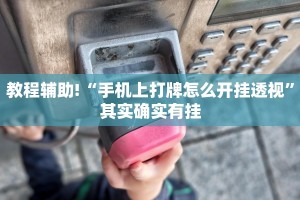 教程辅助!“手机上打牌怎么开挂透视”其实确实有挂