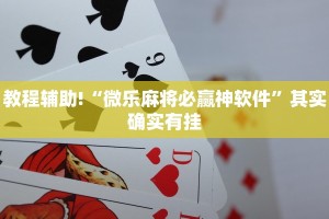 教程辅助!“微乐麻将必赢神软件”其实确实有挂