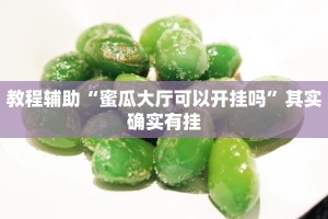 教程辅助“蜜瓜大厅可以开挂吗”其实确实有挂