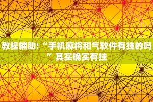 教程辅助!“小程序微乐麻将开挂神器下载”其实确实有挂