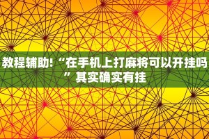 教程辅助!“在手机上打麻将可以开挂吗”其实确实有挂