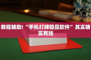 教程辅助!“手机打牌稳赢软件”其实确实有挂