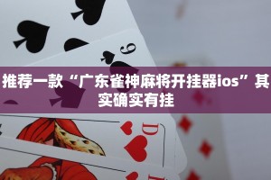 推荐一款“广东雀神麻将开挂器ios”其实确实有挂