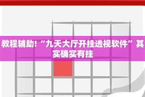 教程辅助!“九天大厅开挂透视软件”其实确实有挂