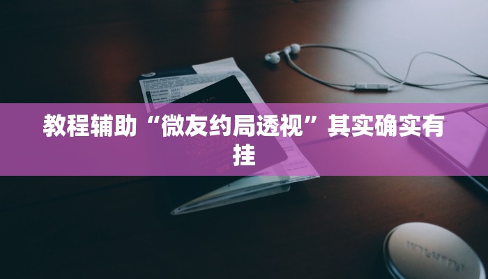 教程辅助“微友约局透视”其实确实有挂