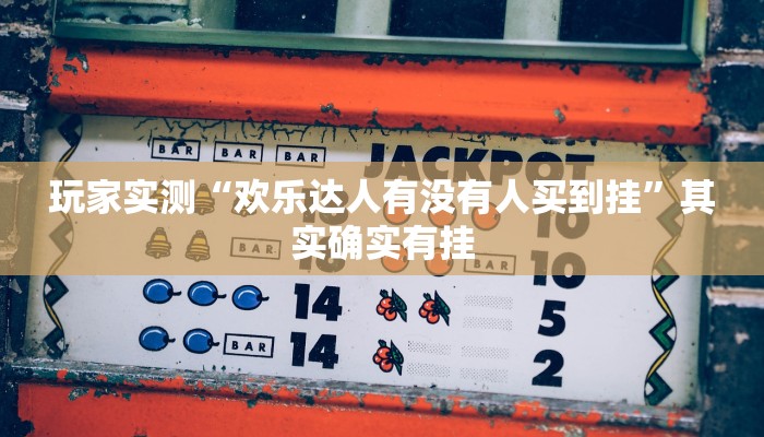 玩家实测“欢乐达人有没有人买到挂”其实确实有挂
