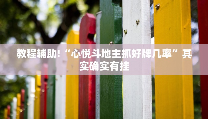 教程辅助!“心悦斗地主抓好牌几率”其实确实有挂