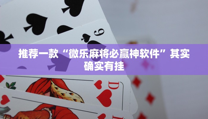 推荐一款“微乐开挂神器”其实确实有挂
