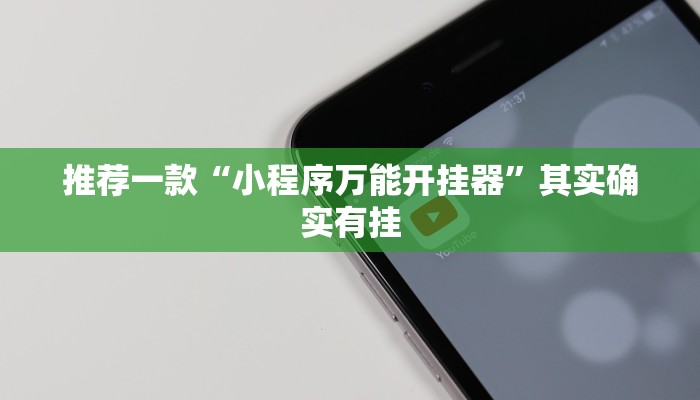推荐一款“小程序万能开挂器”其实确实有挂