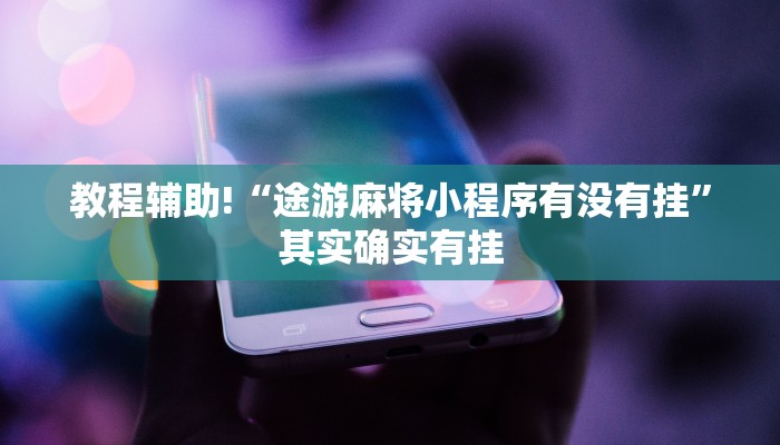 教程辅助!“途游麻将小程序有没有挂”其实确实有挂