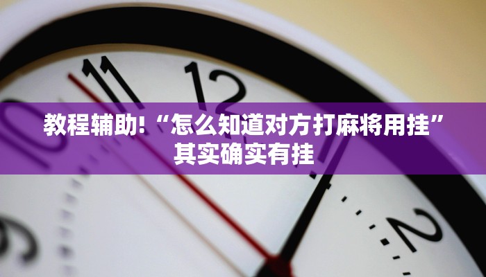 教程辅助!“怎么知道对方打麻将用挂”其实确实有挂