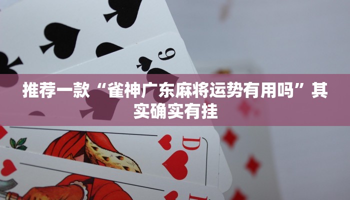 推荐一款“雀神广东麻将运势有用吗”其实确实有挂