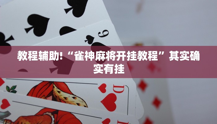 教程辅助!“雀神麻将开挂教程”其实确实有挂