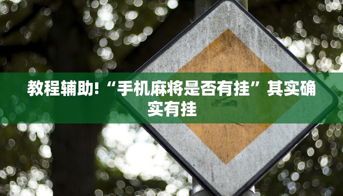 教程辅助!“手机麻将是否有挂”其实确实有挂
